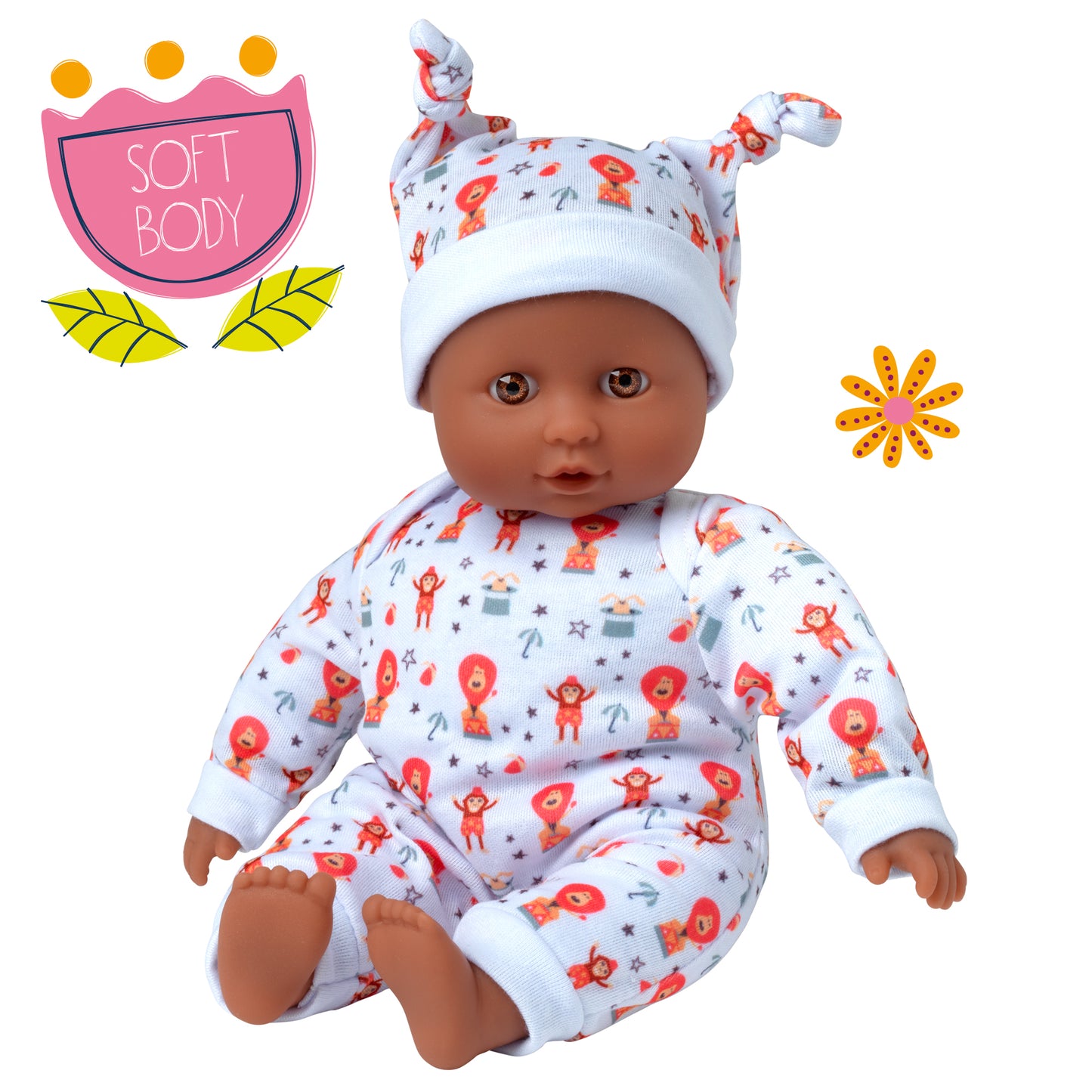 Dolls World Baby Grace - 25cm Soft Bodied Black Doll - For ages 10m+