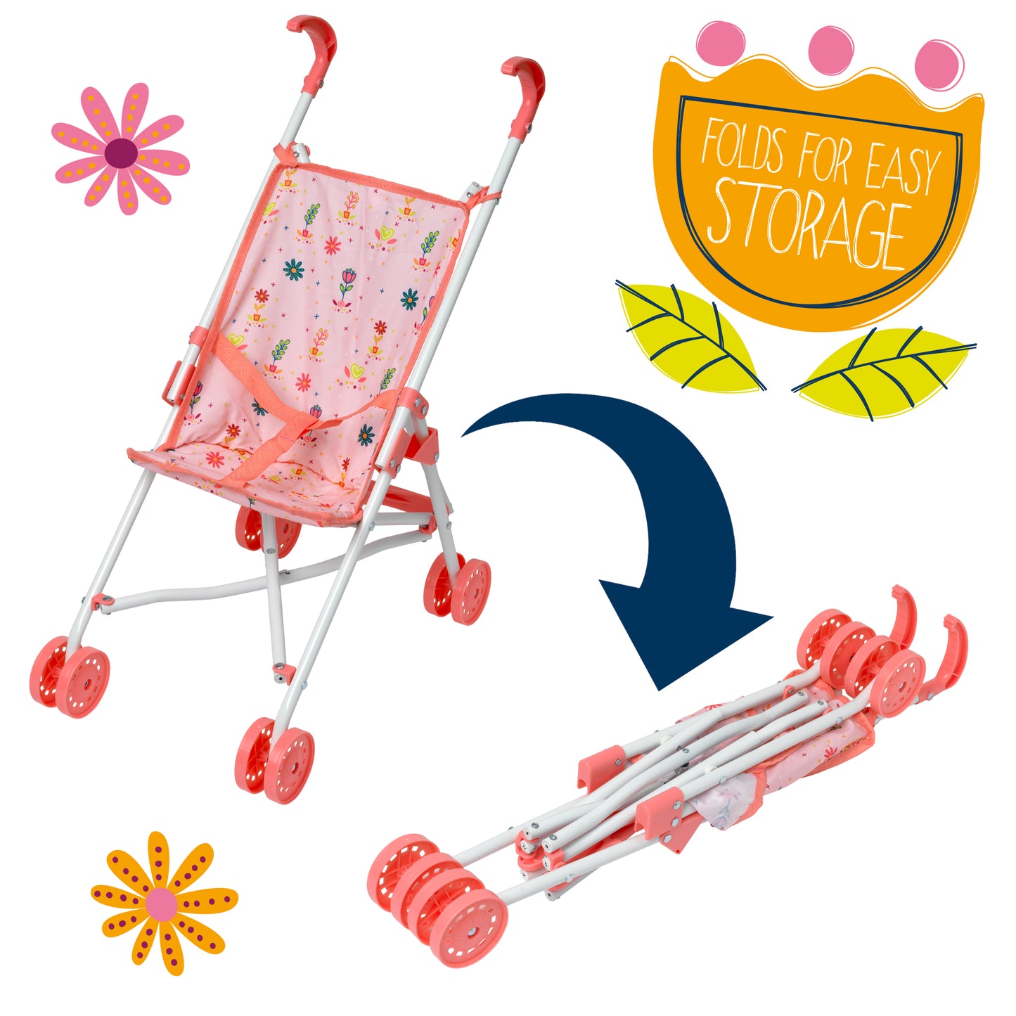 Dolls World Stroller - suitable for dolls up to 56cm