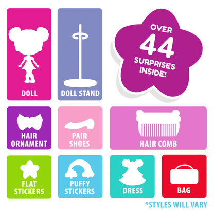 Decora Girlz 5" Fashion Doll – Sunny - with Stickers & Accessories