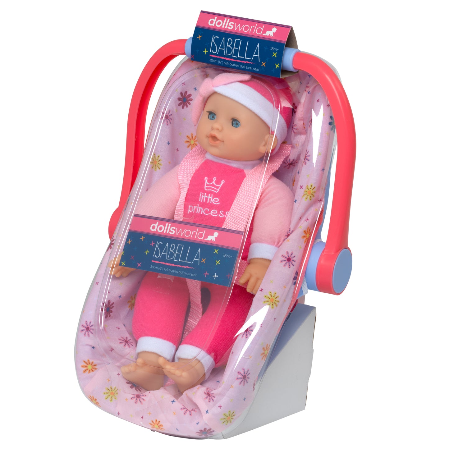 Dolls World Isabella 30cm Doll & Car Seat Accessory - For ages 18 months+