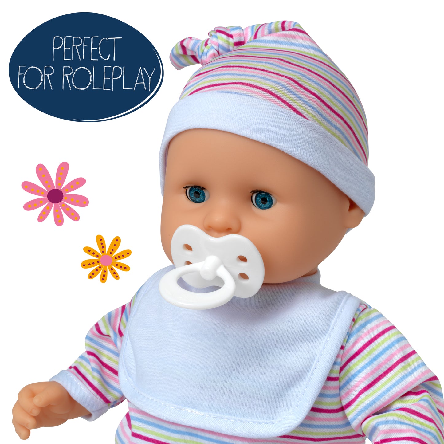 Dolls World Baby Babble 38cm Soft Bodied Doll With 16 Sounds - For ages 18 months+