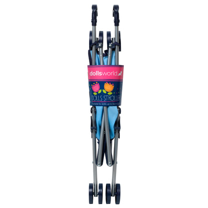 Dolls World Blue Stroller - suitable for dolls up to 56cm