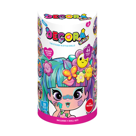 Decora Girlz 5" Fashion Doll – Heather - with Stickers & Accessories