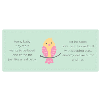Tiny Tears 12" (30cm) Doll Teeny Baby White Outfit - White