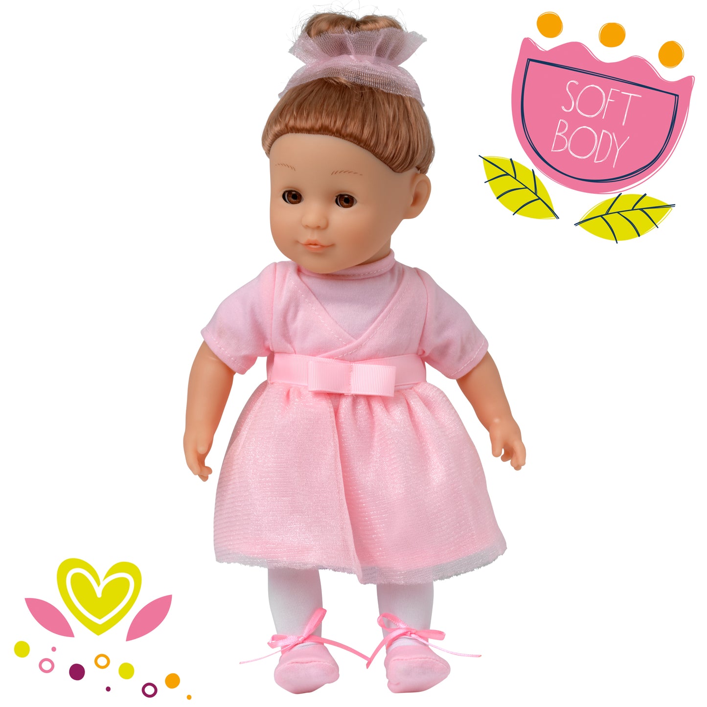 Dolls World Charlotte 36cm Soft Bodied Ballerina Doll with Deluxe Outfit - For 18 months+