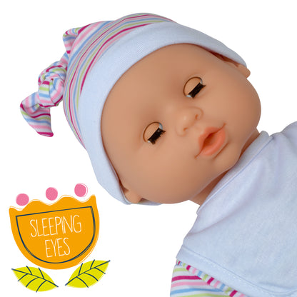 Dolls World Baby Babble 38cm Soft Bodied Doll With 16 Sounds - For ages 18 months+
