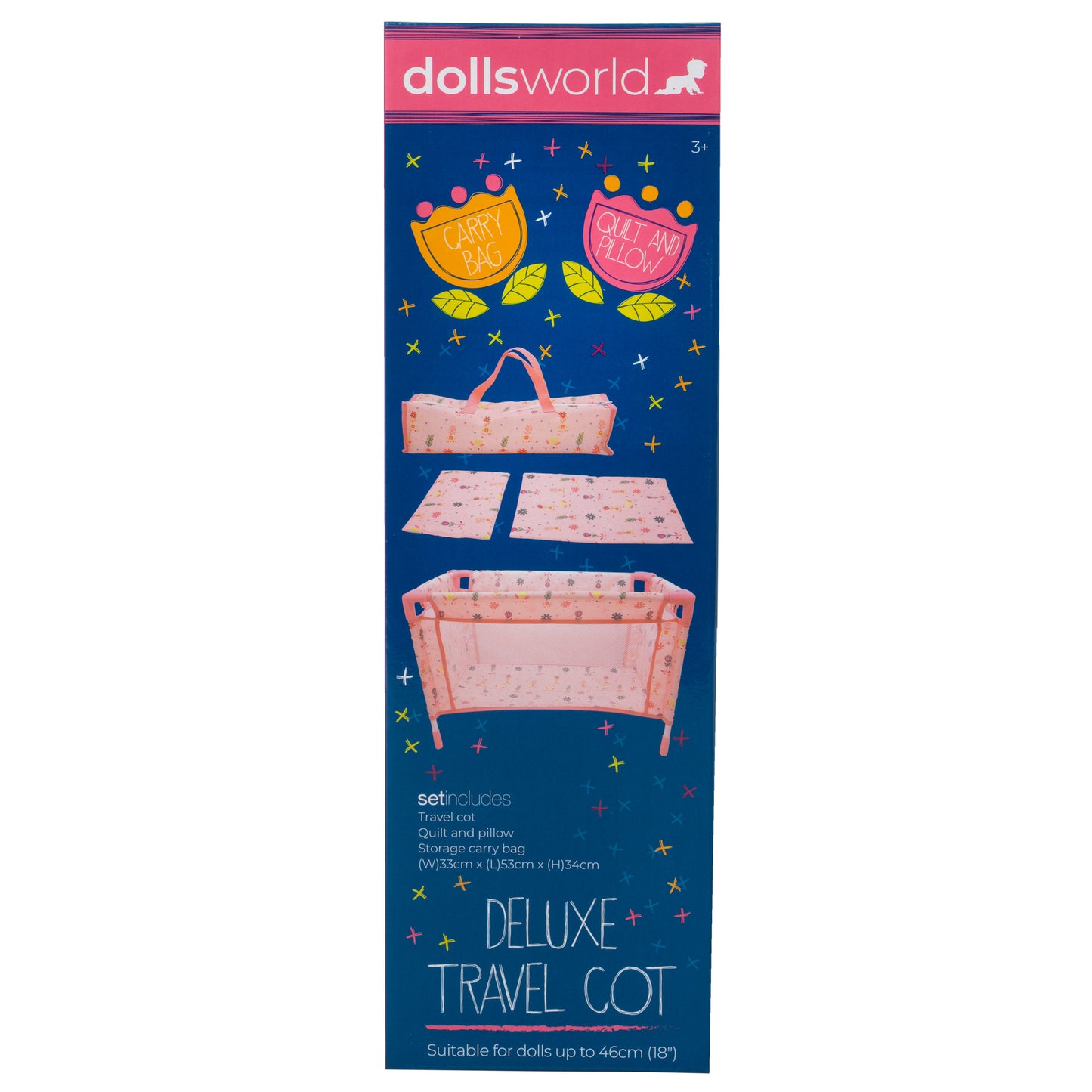 Dolls World Travel Carry Cot Accessory Set -  For ages 3+