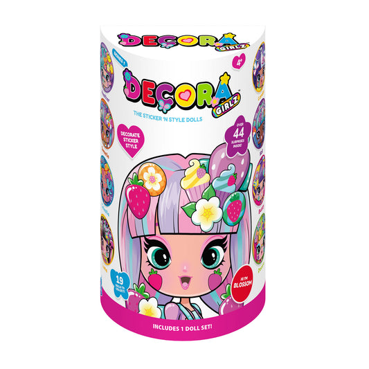 Decora Girlz 5" Fashion Doll – Blossom - with Stickers & Accessories