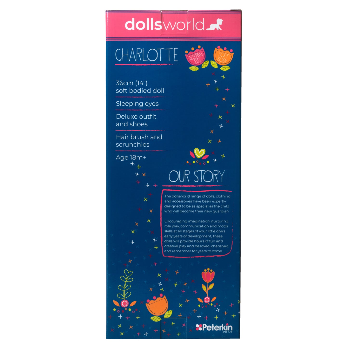 Dolls World Charlotte 36cm Soft Bodied Fashion Doll with Deluxe Outfit - For 18 months+