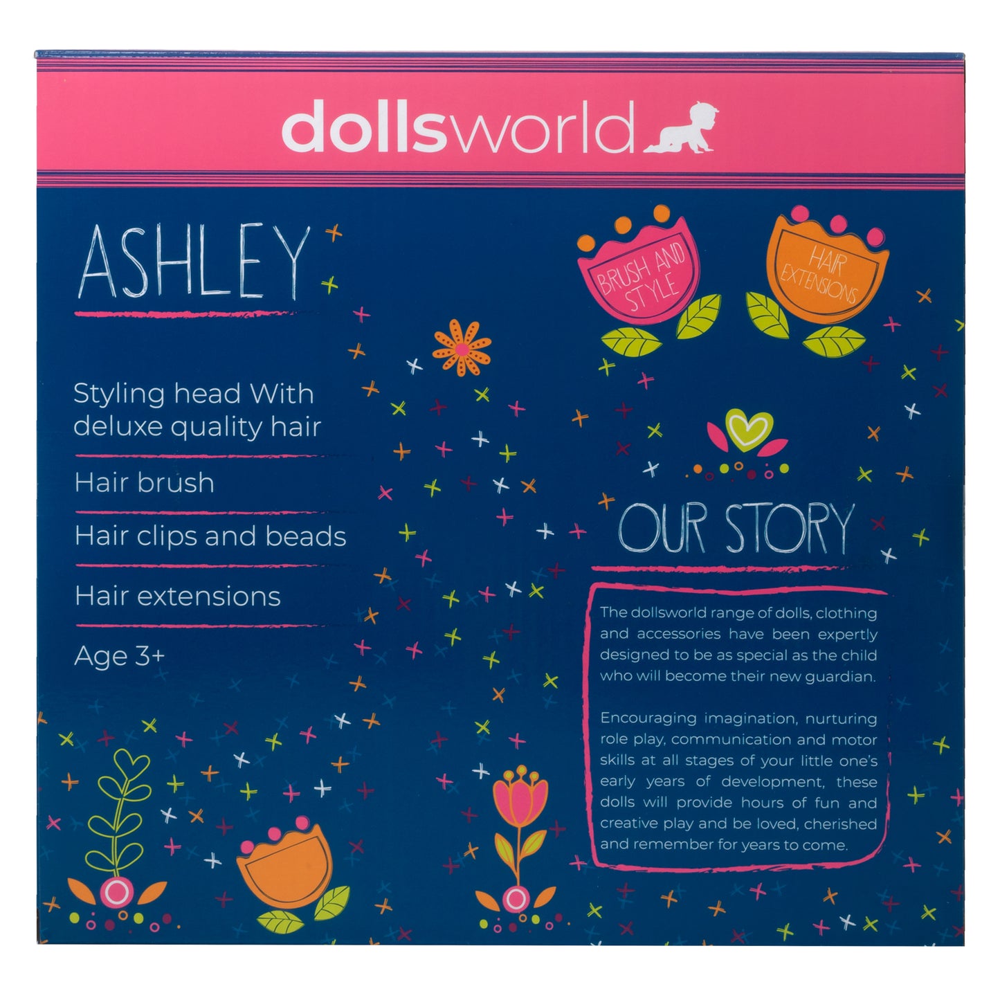 Dolls World Ashley Styling Head Playset - For ages 3+
