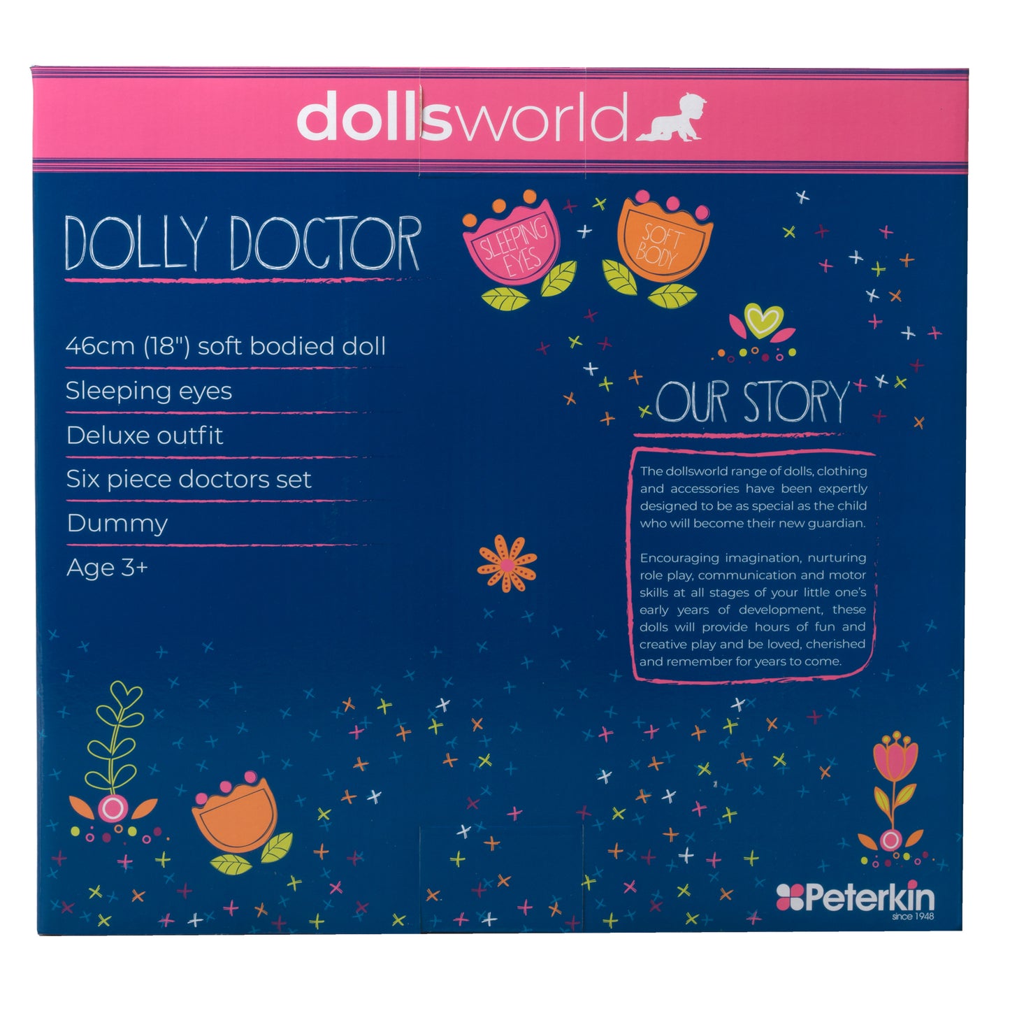 Dolls World Dolly Doctor 46cm Soft Bodied Doll - For ages 3+