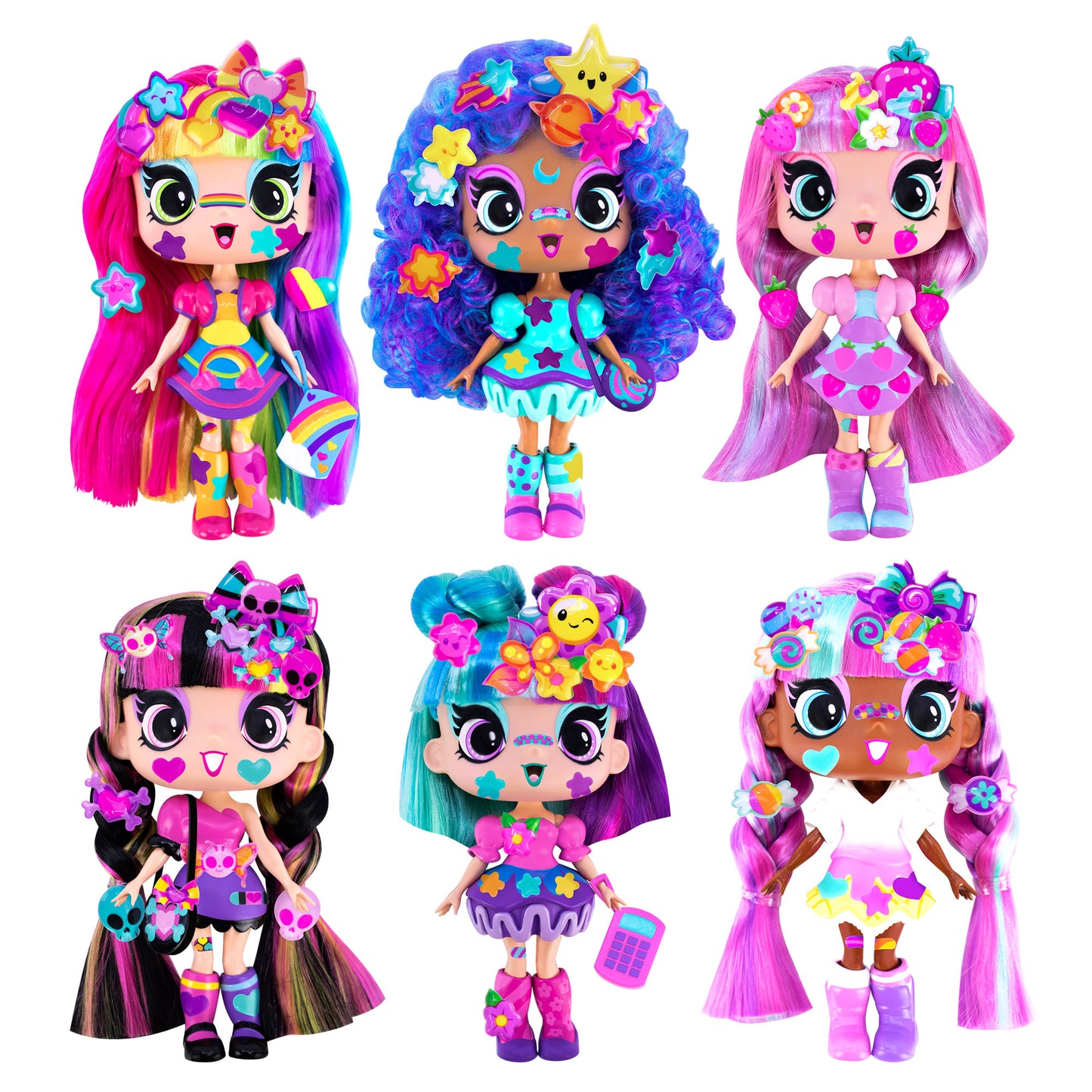 Decora Girlz Style Squad - All 6 Decora Girlz Sticker 'n' Style 5" Fashion Dolls